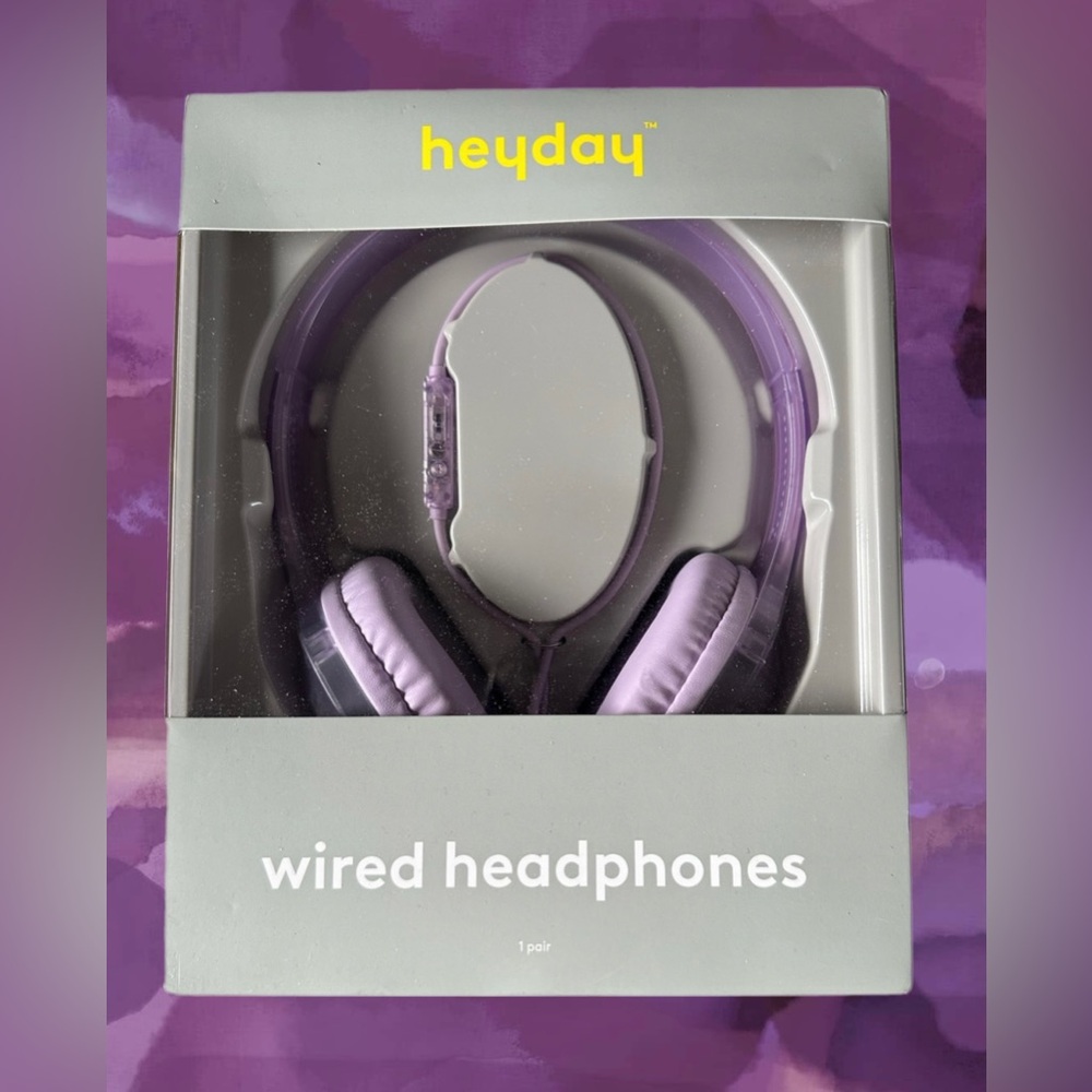 Heyday Wired On-Ear Lavender Translucent Jelly Headphones  NWT